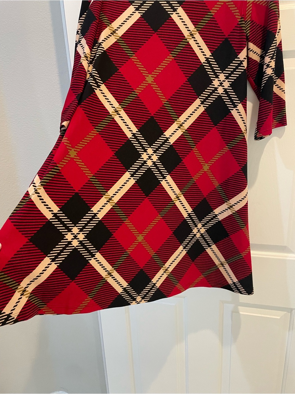 JH Collectibles Red and Black Plaid Midi Dress - Picture 3 of 6
